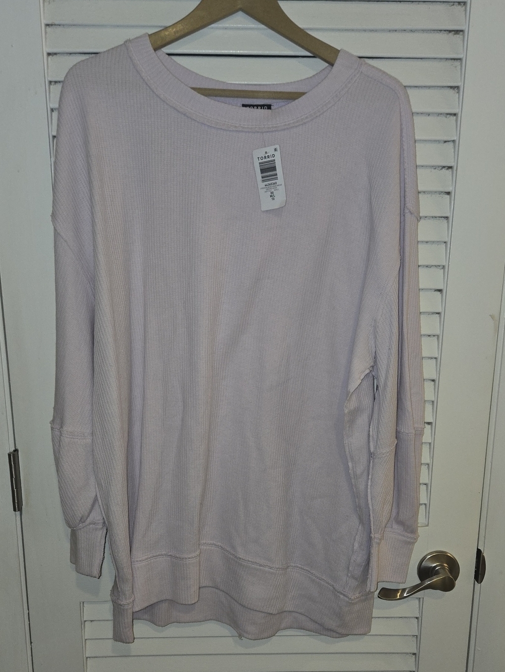 NWT torrid Pale Lavender Ribbed Crew Neck Sweater sz 00